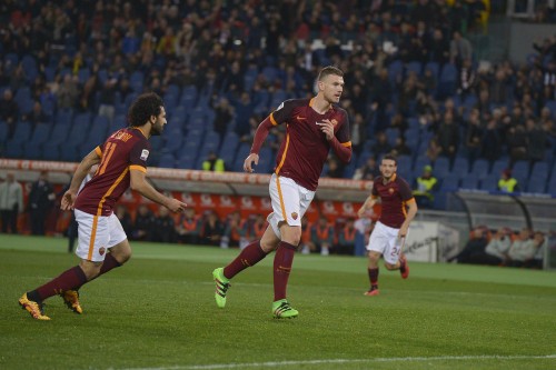 roma-palermo-dzeko salah gol esultanza