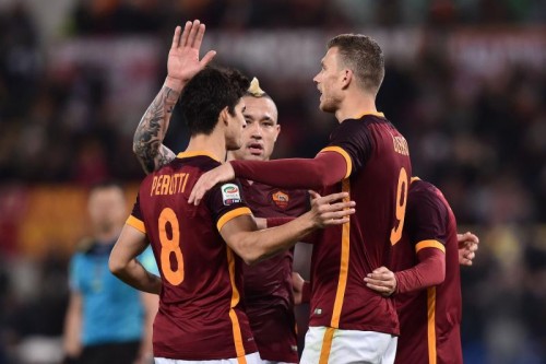 roma-palermo-perotti dzeko nainggolan gol esultanza