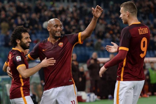 roma-palermo-salah dzeko maicon gol esultanza