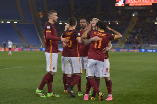 roma--palermo-salah nainggolan pjanic keita dzeko gol esultanza