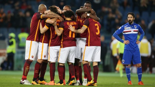 roma-sampdoria-perotti maicon el shaarawy digne rudiger salah keita gol esultanza