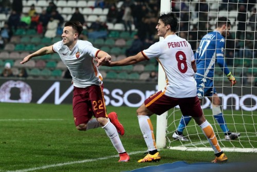 sassuolo-roma-perotti el shaarawy gol esultanza