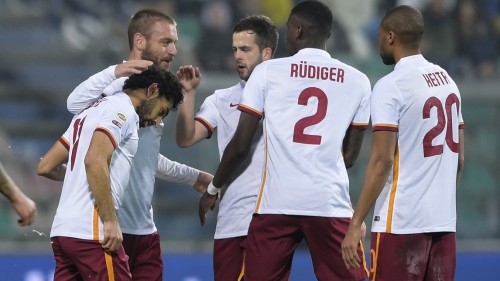 sassuolo-roma-salah keita rudiger pjanic derossi gol esultanza