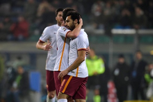 sassuolo-roma-salah pjanic gol esultanza