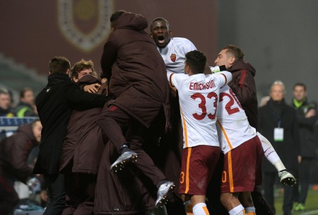 sassuolo-roma_el shaarawy rudiger gol esultanza0