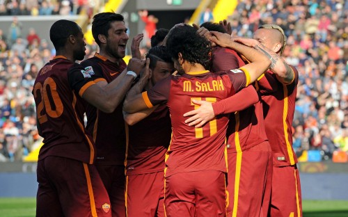 udinese-roma-dzeko salah keita zukanovic florenzi gol esultanza