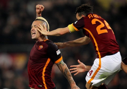 roma-inter-nainggolan gol esultanza florenzi