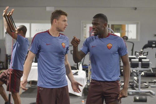 allenamento-roma-dzeko rudiger palestra