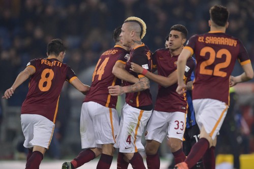 -roma-inter-nainggolan perotti manolas el shaarawy emerson palmieri gol esultanza