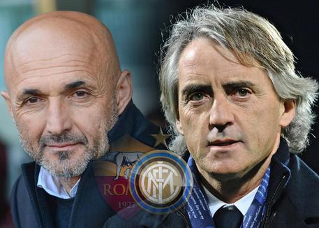 Luciano Spalletti (Roma) e Roberto Mancini (Inter)