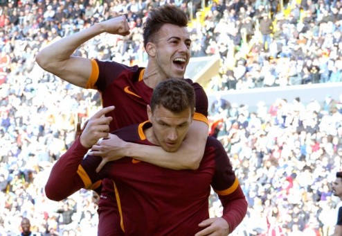 udinese-roma_dzeko el shaarawy gol esultanza