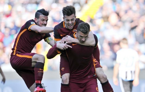 udinese_roma-dzeko el shaarawy florenzi gol esultanza9
