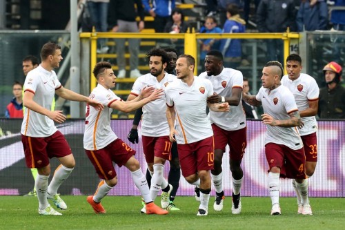 atalanta-roma-totti emerson palmieri nainggolan rudiger salah el shaarawy totti dzeko gol esultanza