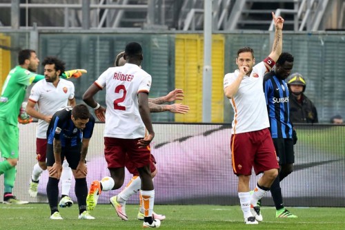 atalanta-roma-totti rudiger gol esultanza