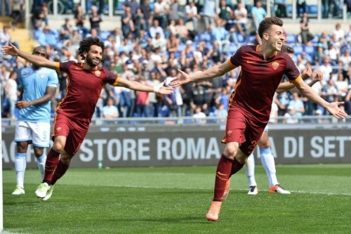 lazio-roma-el shaarawy salah gol esultanza
