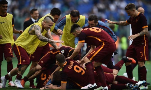 lazio-roma-florenzi dzeko zukanovic rudiger nainggolan gol esultanza