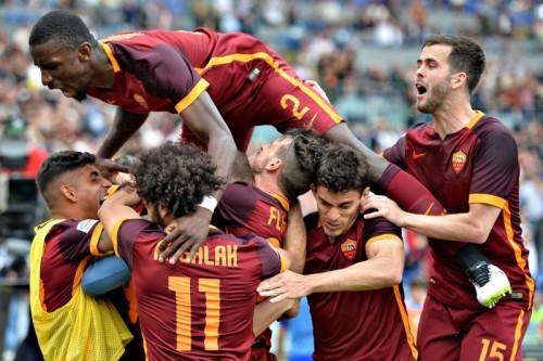 lazio--roma-rudiger pjanic perotti florenzi salah dzeko el shaarawy gol esultanza