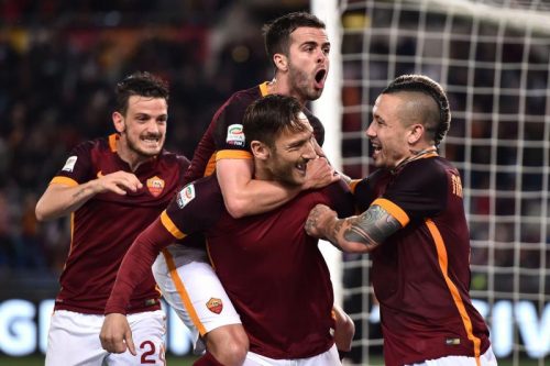 roma-torino-totti nainggolan pjanic florenzi gol esultanza