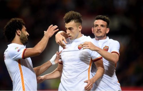 1milan-roma_el shaarawy gol esultanza florenzi salah