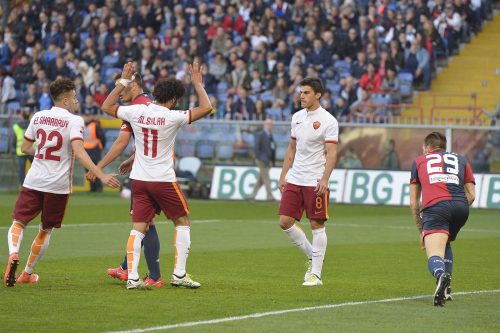 genoa-roma-salah perotti el shaarawy gol esultanza