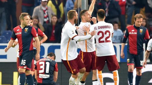genoa-roma-totti-de rossi el shaarawy gol esultanza0