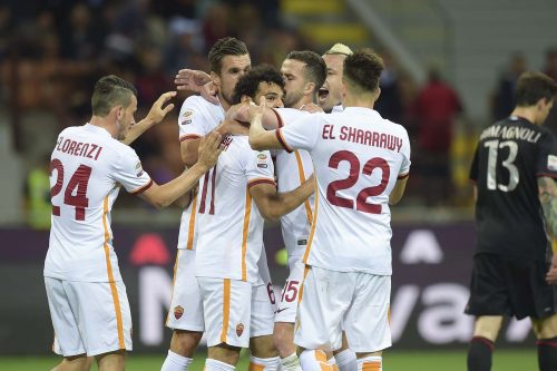 milan-roma-salah el shaarawy pjanic florenzi strootman nainggolan gol esultanza