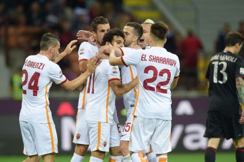milan-roma-salah el shaarawy pjanic nainggolan florenzi strootman gol esultanza