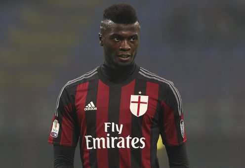 MILAN, ITALY - DECEMBER 01: Mbaye Niang of AC Milan looks on during the TIM Cup match between AC Milan and FC Crotone at Stadio Giuseppe Meazza on December 1, 2015 in Milan, Italy. (Photo by Marco Luzzani/Getty Images)