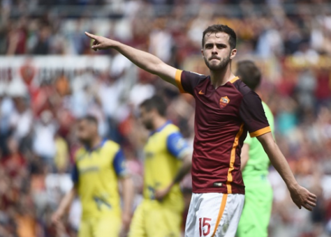 roma-chievo-pjanic gol esultanza