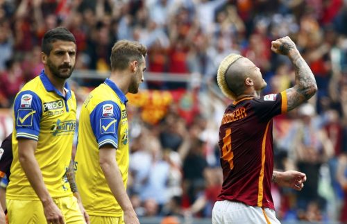 roma_chievo-nainggolan gol esultanza mamma