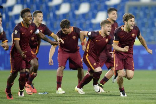 roma-juve-primavera_bordin de santis capradossi gol esultanza squadra