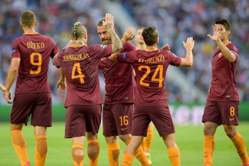 1porto-roma-perotti florenzi de rossi nainggolan dzeko gol esultanza