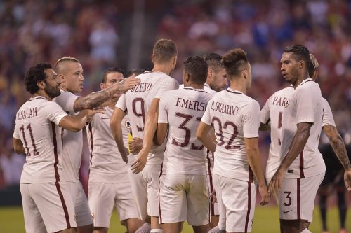 roma liverpool esultanza salah el shaarawy dzeko jesus