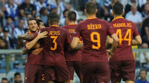 porto-roma-florenzi salah strootman juan jesus gol esultanza