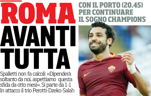 roma corriere dello sport prima pagina