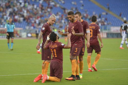 roma-udinese-salah nainggolan juan jesus strootman gol esultanza