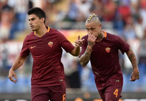 roma-udinese_perotti nainggolan gol esultanza