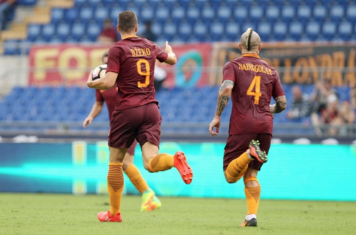 roma-sampdoria_dzeko nainggolan gol esultanza