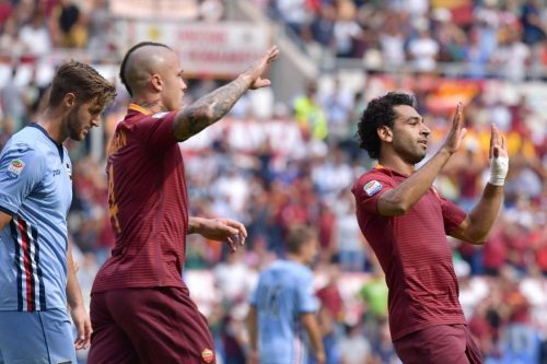 roma-sampdoria__salah gol esultanza nainggolan