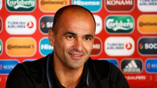 FARO, PORTUGAL - OCTOBER 09 : Roberto Martinez head coach of Belgian Team pictured during the press conference prior to the international qualifying group H match for the FIFA World Cup 2018 Russia between Gibraltar and Belgium on October 10, 2016 in Faro, Portugal , 09/10/2016 ( Photo by Jimmy Bolcina / Photonews