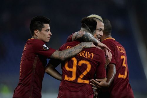 roma-austria-vienna-iturbe-gerson-nainggolan-el-shaarawy-gol-esultanza