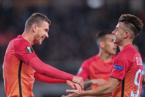 austria-vienna-roma-el-shaarawy-dzeko-gol-esultanza