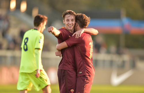 roma primavera-frattesi gol esultanza
