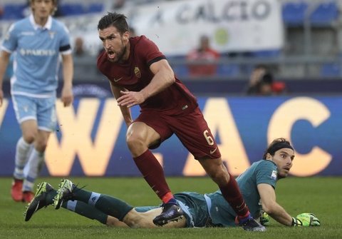 lazio-roma.strootman gol esultanza marchetti