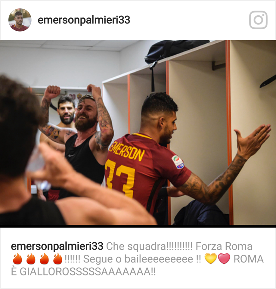 Emerson Palmieri: "Roma è giallorossa! Che squadra ...