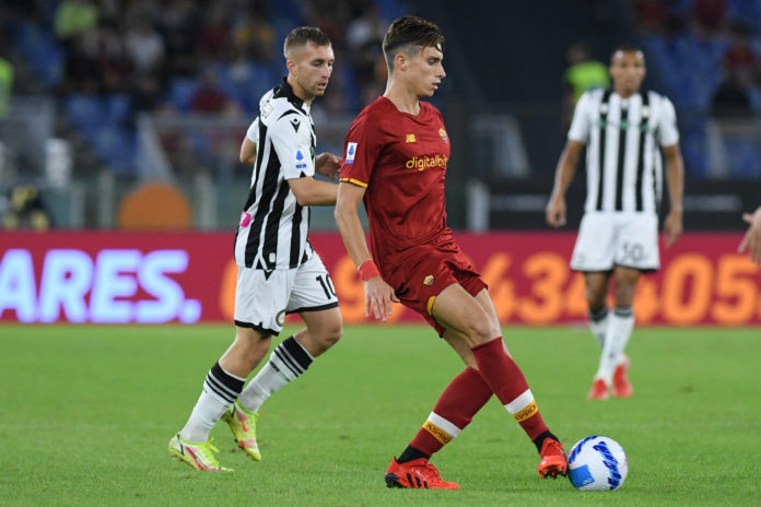 23rd September 2021; Stadio Olimpicom, Roma, Italy; Serie A League Football, Roma versus Udinese; Riccardo Calafiori of