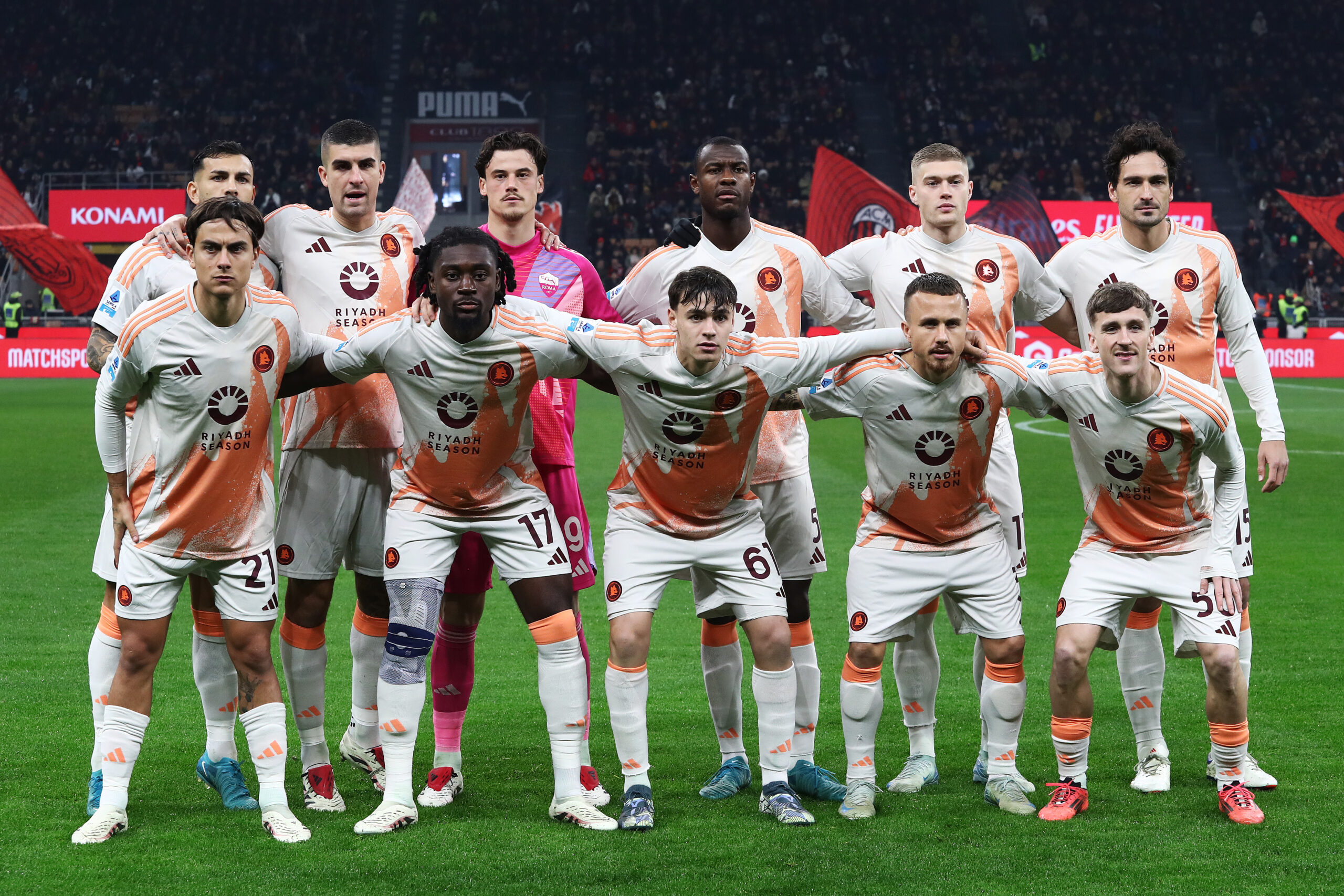 La Roma dei titolari per sfidare il Milan