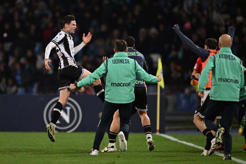 Serie A, Napoli-Udinese 1-1: partenopei bloccati per la corsa scudetto