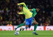 Brasile, Wesley in campo nel secondo tempo contro il Senegal